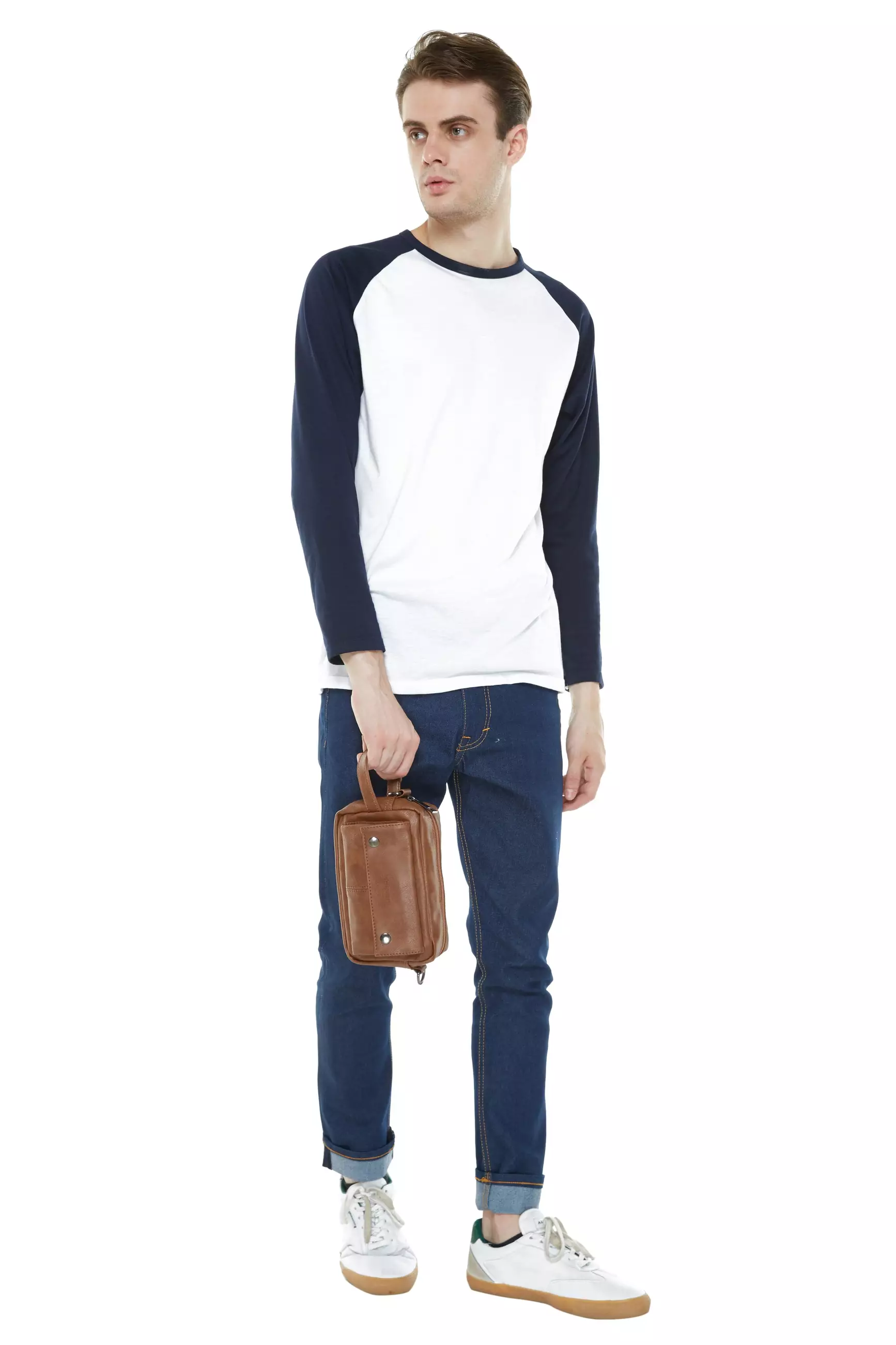 Distressed Leather Pouch Bag