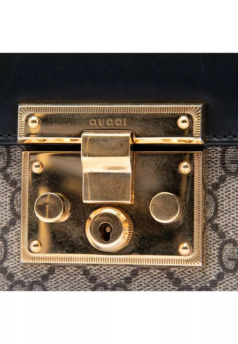 Pre-Loved Gucci Small Gg Supreme Padlock Crossbody