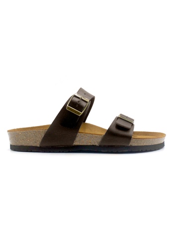 SoleSimple brown Glasgow - Dark Brown Leather Sandals & Flip Flops DA757SHB242AEEGS_1