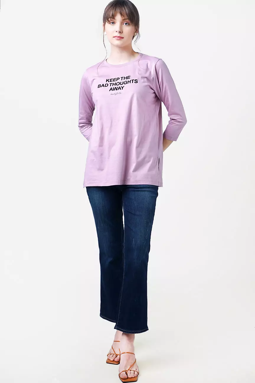 Kaos Wanita Beau Light Purple