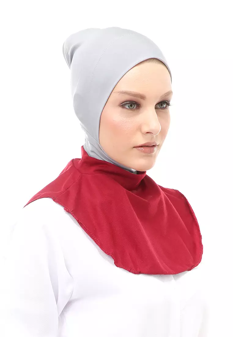 Afifah Manset Leher Polos Muslimah Casual Relaxed Fit - Maroon