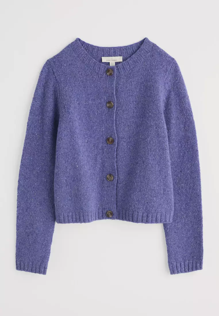 Seasalt Cornwall Purple Dawson Pick Cardigan Merino