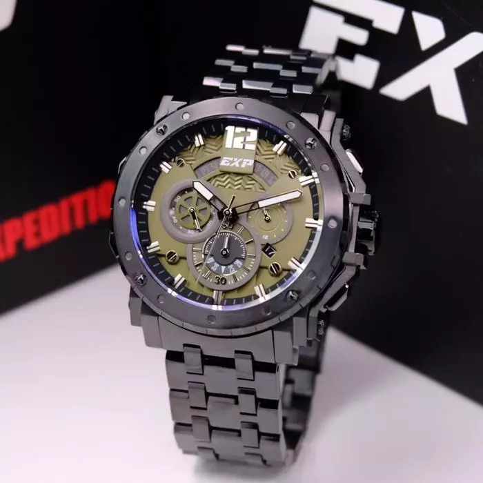 Expedition 6402 Rantai Hitam Dasar Hijau Cowok