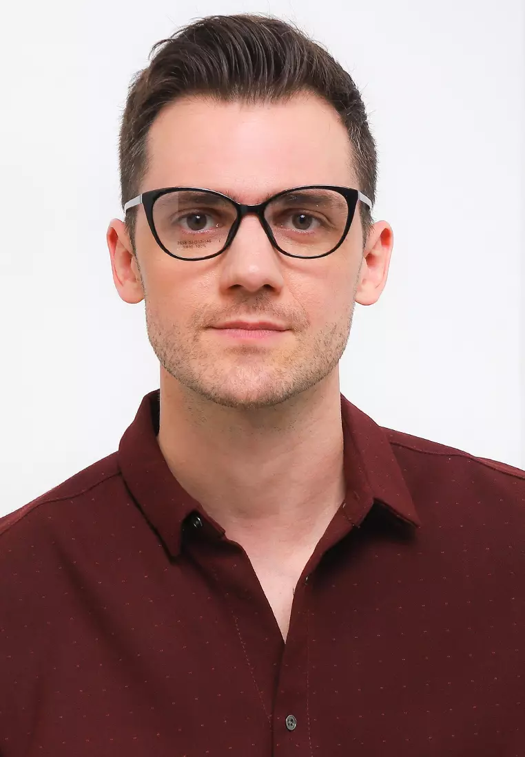 Kacamata TR Lentur Pria Wanita Antiradiasi Cat Eye Vania Black