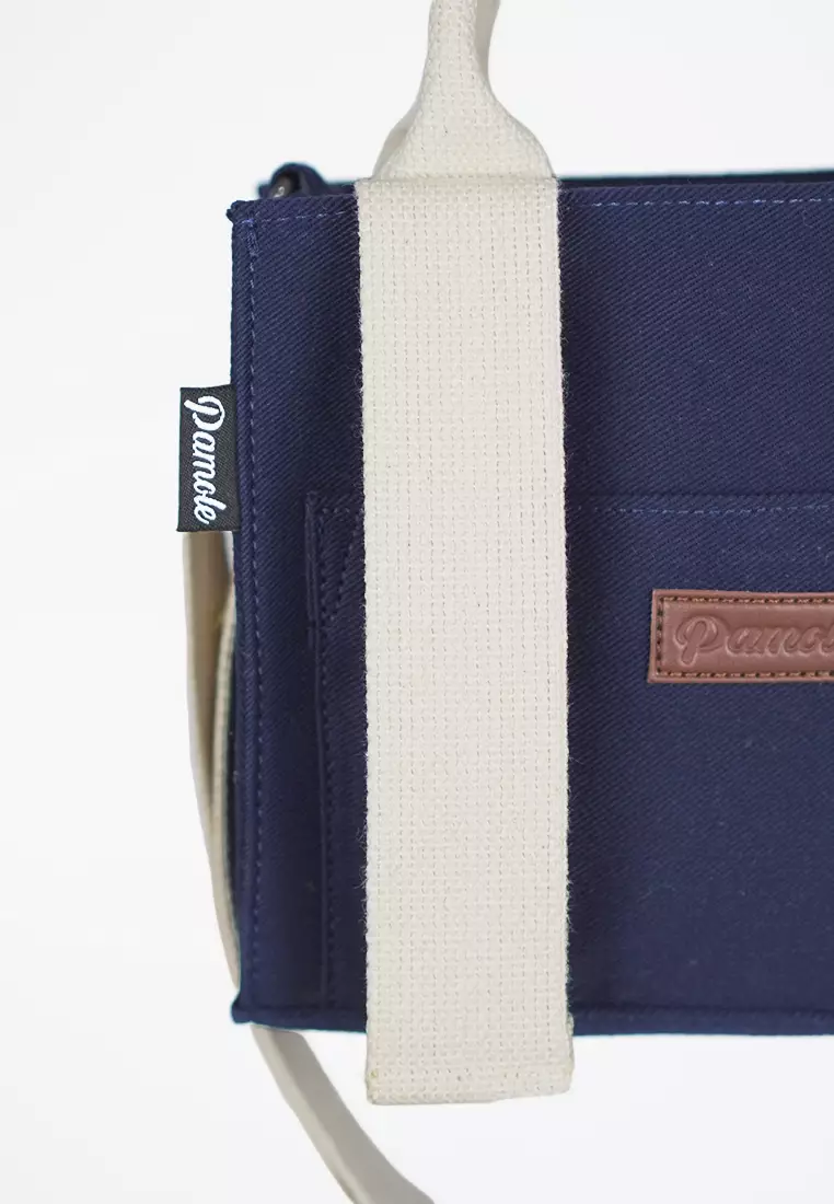 Tas Selempang Sling Bag Wanita Bahan Kanvas Penutup Resleting Rana Series - Navy