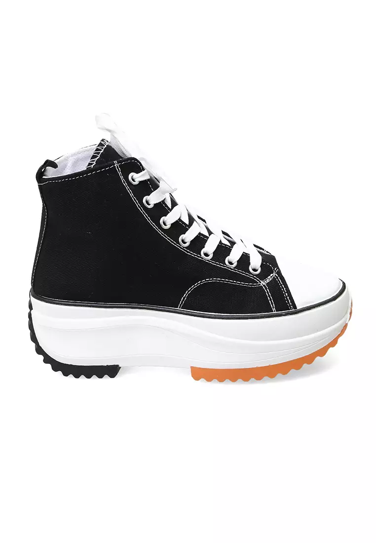 Sneakers Wanita Tali Ikat Design Stylish Premium High Quality - Hitam