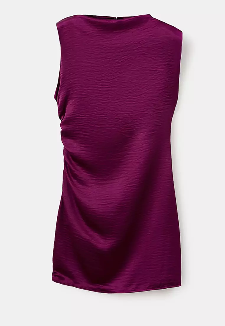 Satin Dress With Creased Effect