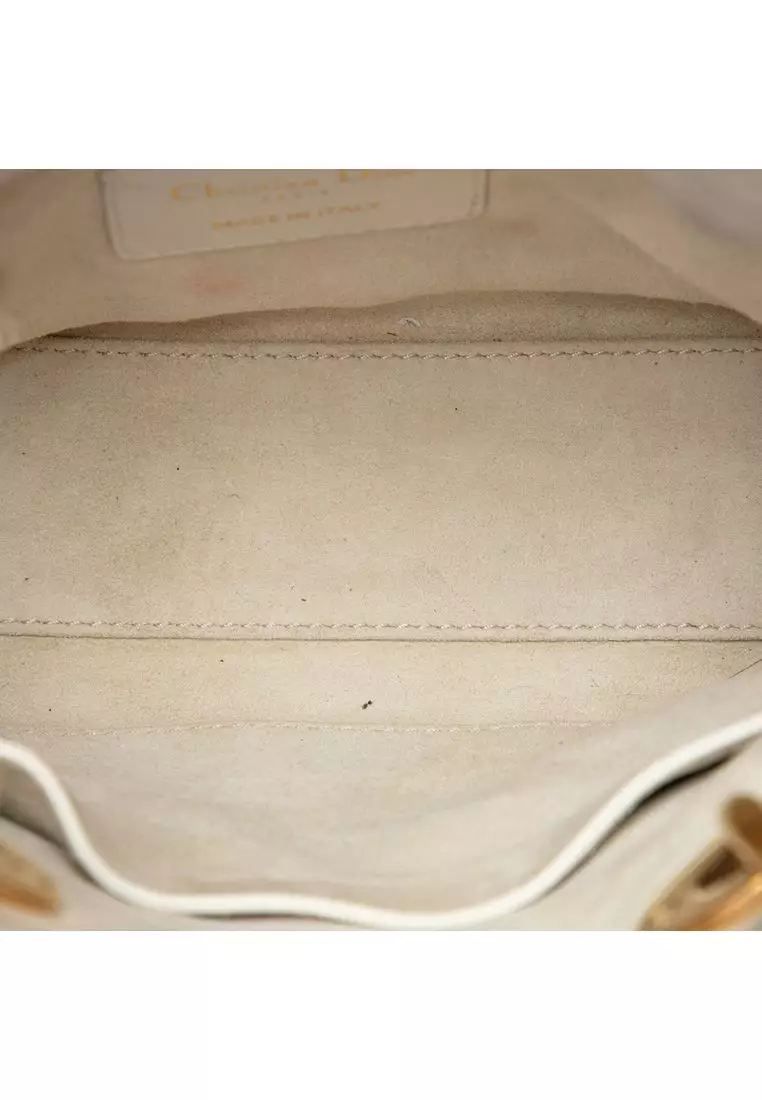 Pre-Loved Dior Mini Lambskin Cannage Studded Supple Lady Dior