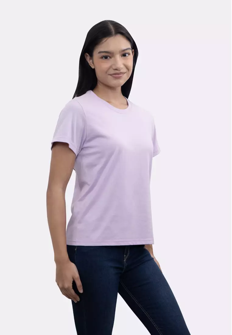 Ladies Purple Round Neck T-Shirt
