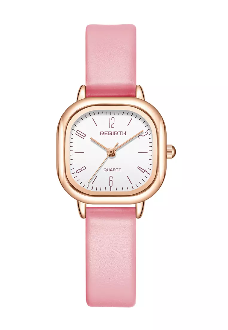 Jam Tangan Wanita Gaya Retro Korea untuk Bisnis Anti Air Jam Tangan Cewek Merah Jambu