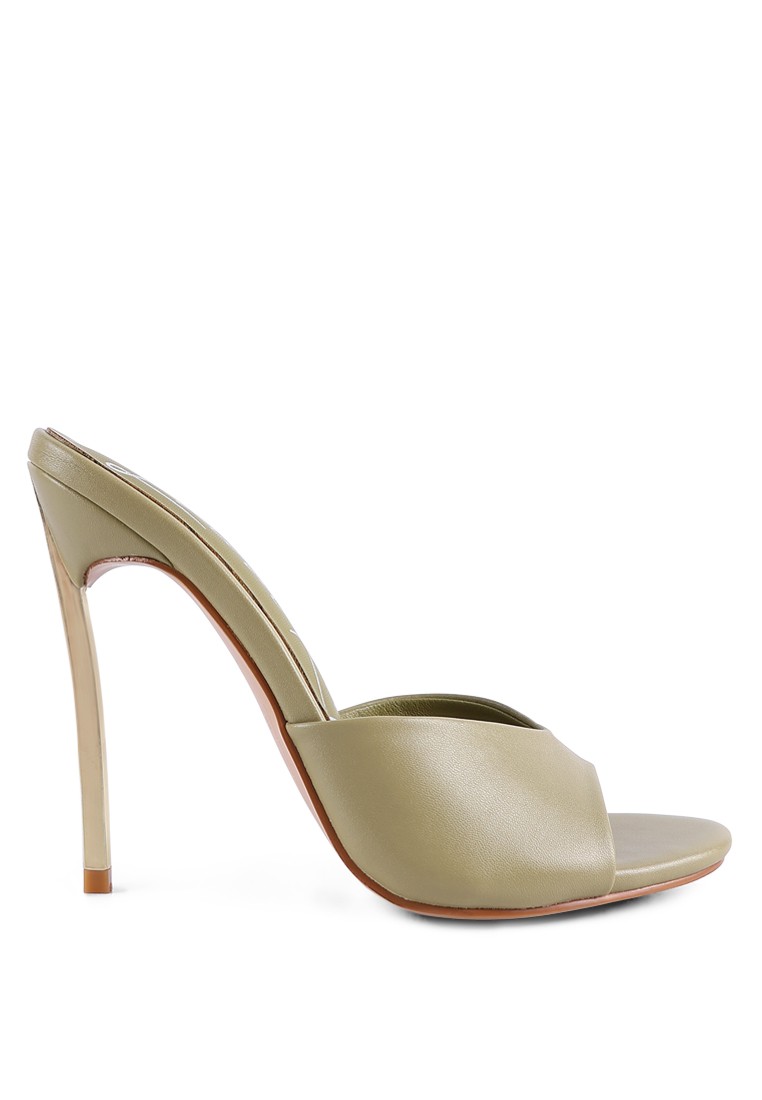 Mint High Heeled Sliders Sandals