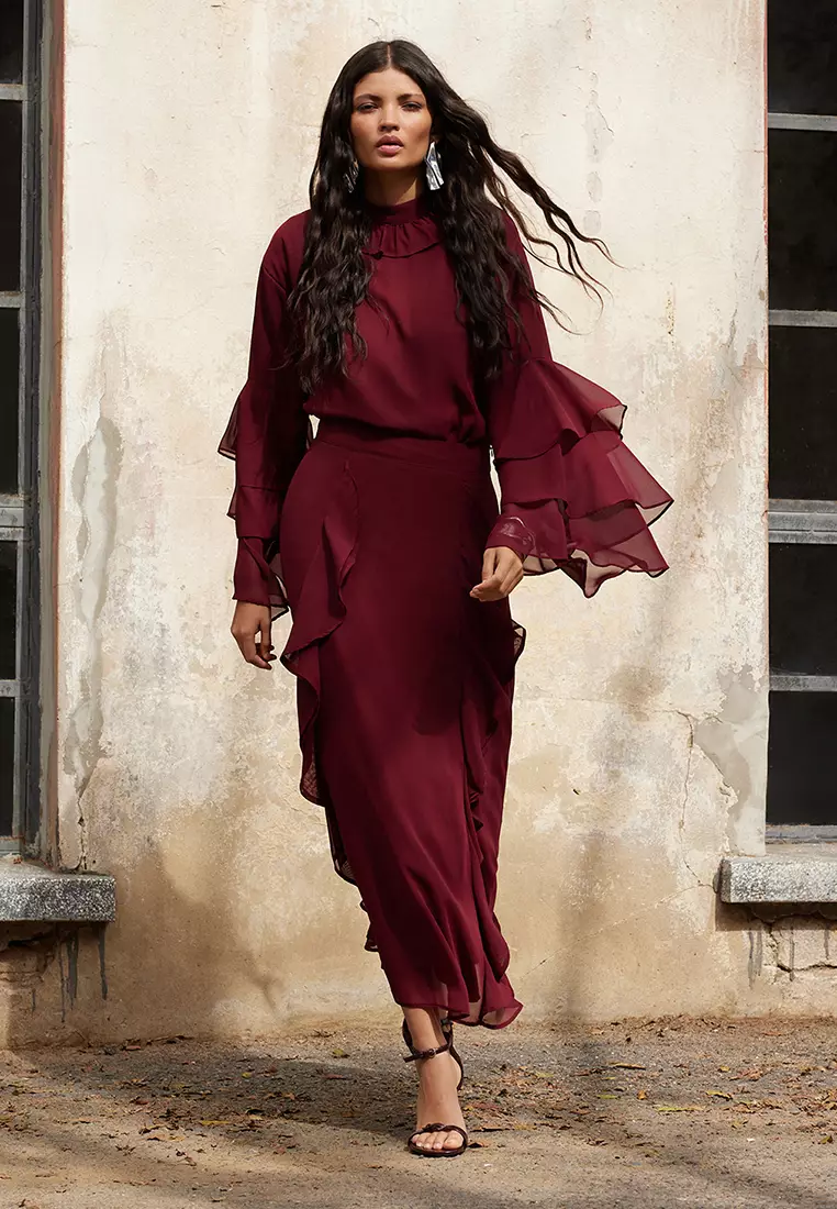 MODEST Ruffle Detailed Maxi Skirt