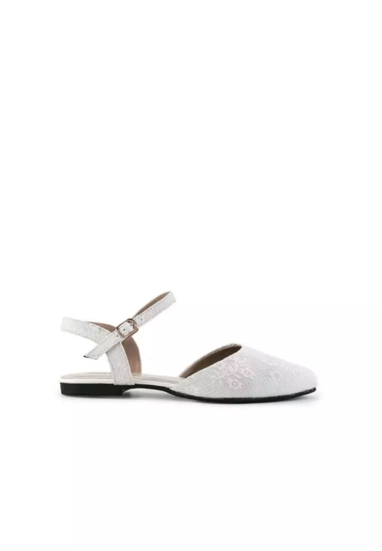 Perth Sepatu Sandal wanita Flat Slip On - White