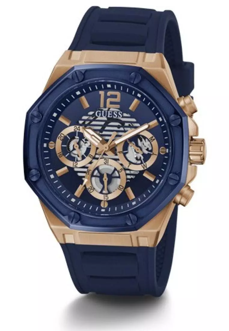 GUESS GW0263G2 Karet Biru Rosegold Cowok