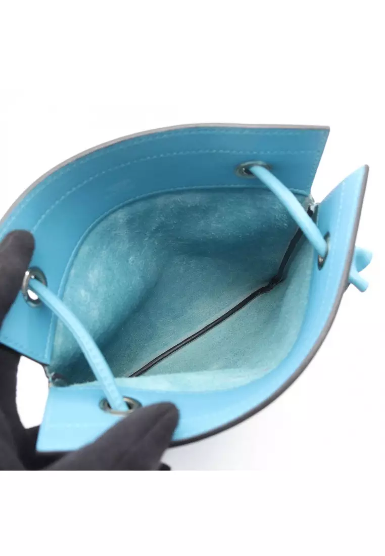 Pre-Loved Hermès Aline mini Blue du Nord Shoulder bag Veau Swift Light blue silver hardware D stamp