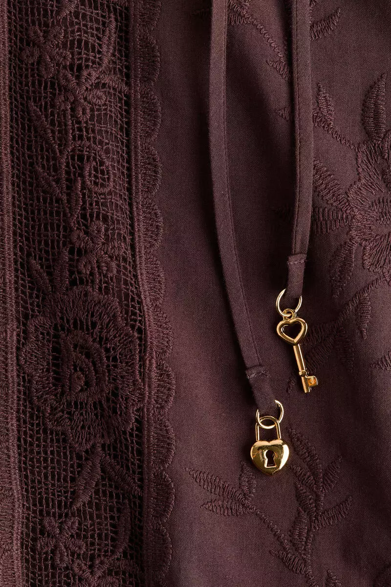 Lace-inset tunic dress