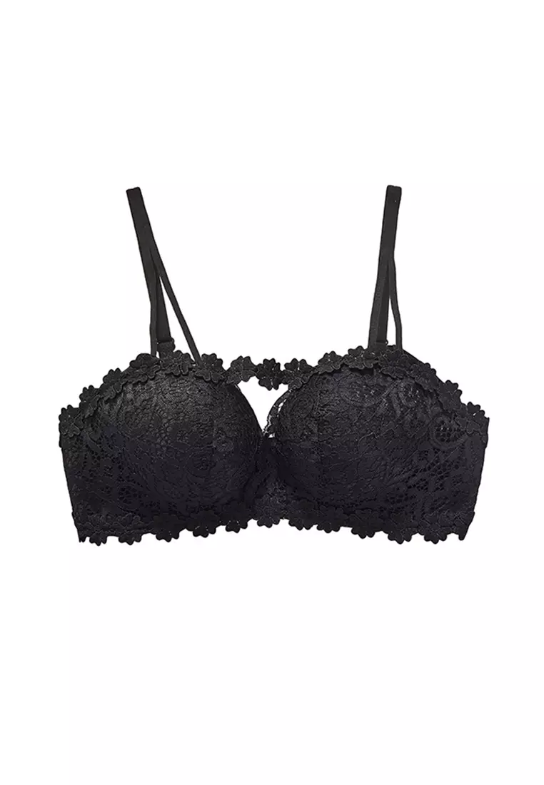 Buy ZITIQUE Women's Floral Lace Gathered Seamless Lingerie Set (Bra And