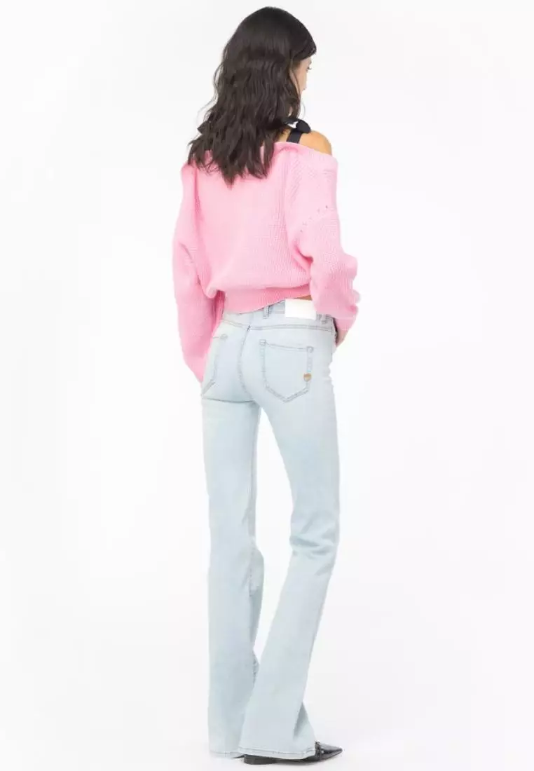 Ribbed Cardigan with Ribbon Straps