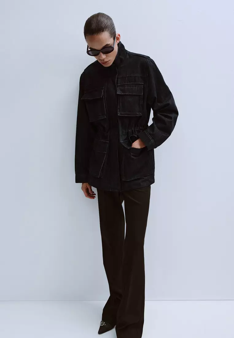 Oversized Denim Parka With Pockets