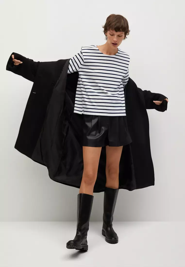 Shoulder Pad Stripped T-Shirt