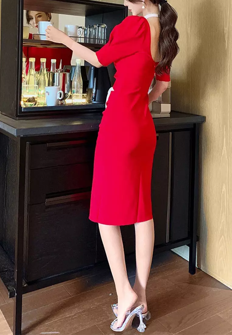 Red bodycon dress near me discount