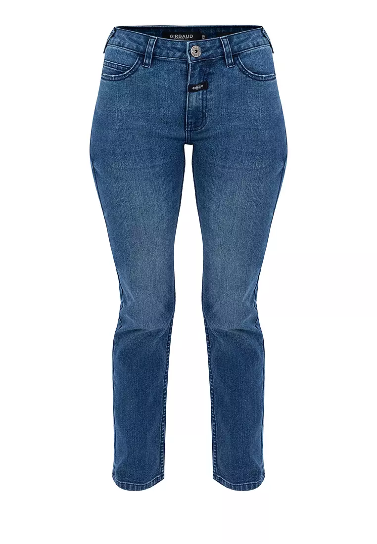 Ladies MW Slim Jeans Dark Blue