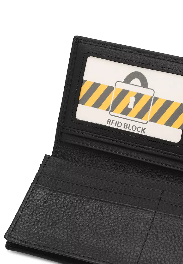 Men's Genuine Leather RFID Blocking Wallet  (Dompet Pria Kulit Genuine RFID Blocking) - Hitam