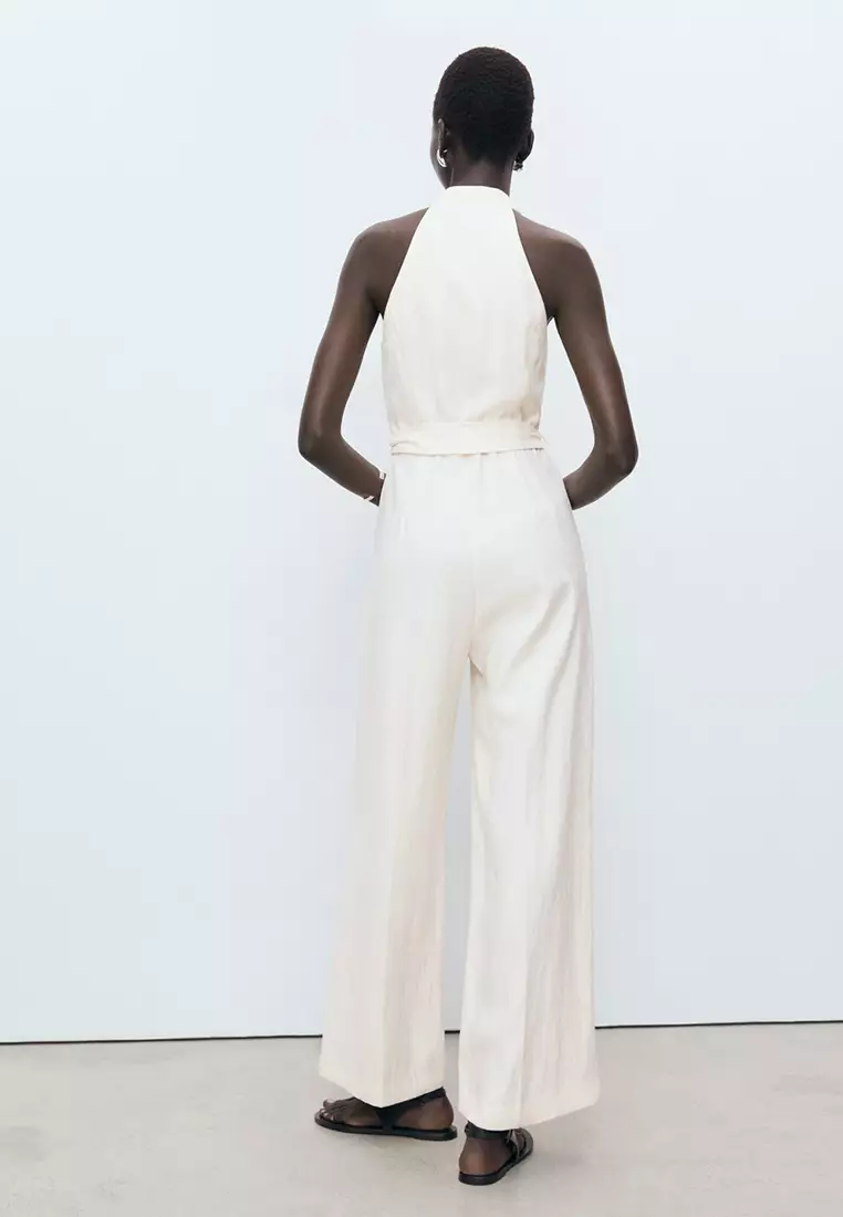 Buy Mango Jumpsuit With Belt 2025 Online ZALORA