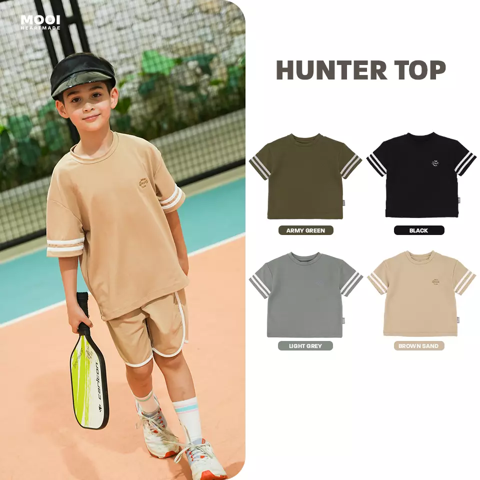 Mooi Kaos Anak Laki - Laki Hunter Top - Black