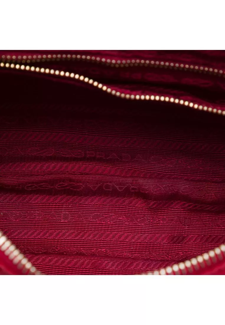 Pre-Loved Prada Saffiano Trimmed Tessuto Chain Crossbody
