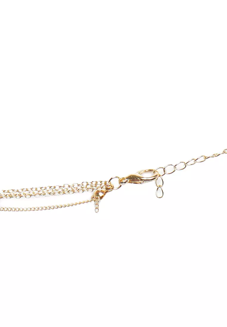 Kalung Liontin Choker Retro Pendant Necklace Perhiasaan Fashion Wanita - Gold