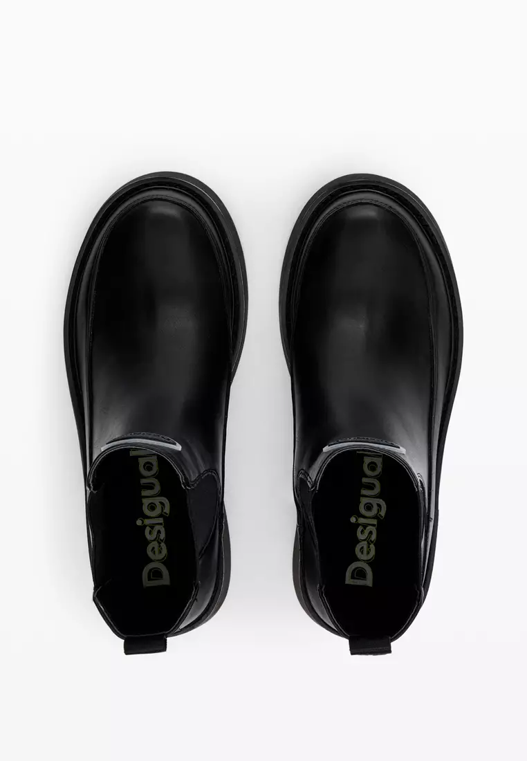 Jual Desigual Black Low heel faux leather ankle boots Original