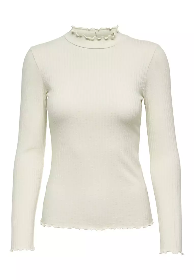 High Neck Rib Blouse