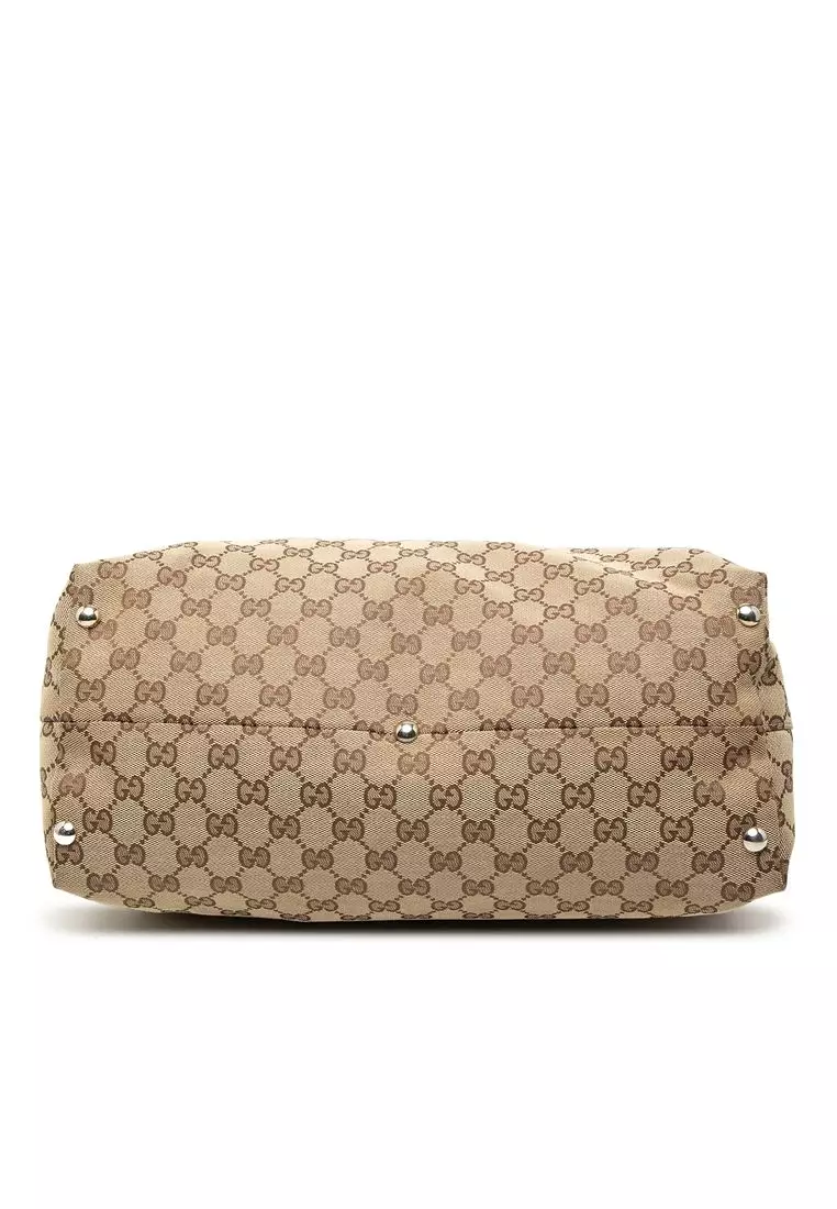 Pre-Loved Gucci Gg Canvas Icon Bit Tote