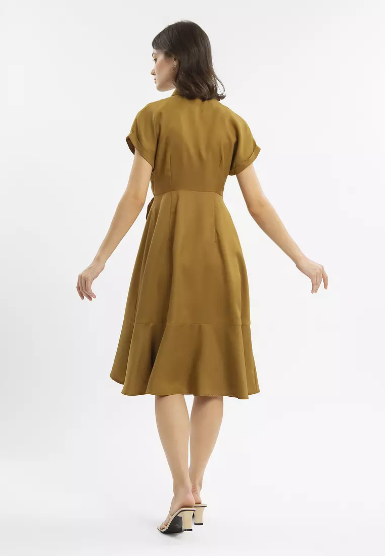 Minimal Princess Dress Deep Mustard