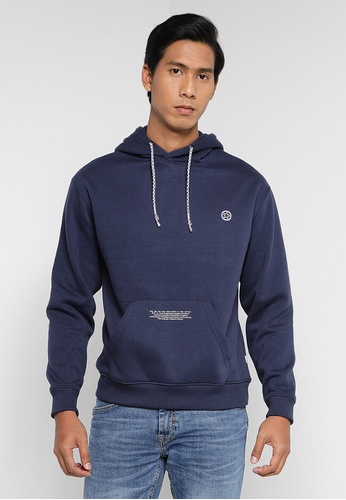 BLEND blue Embroidered Detail Pocket Hoodie CE1F7AA816816EGS_1