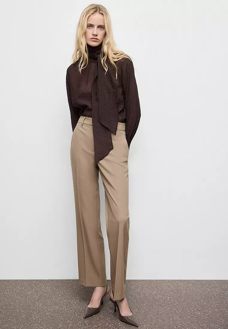 Straight Mid-Rise Trousers