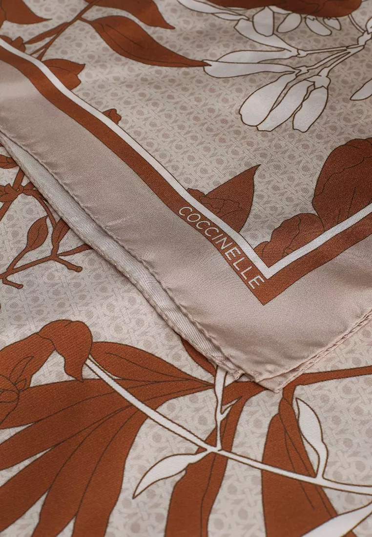 Floral Monogram Foulard Scarf