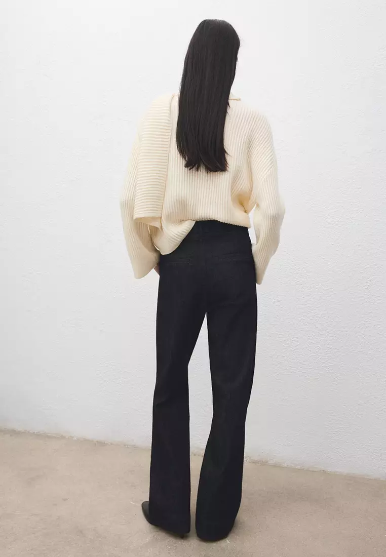 Wide-Leg Denim Trousers