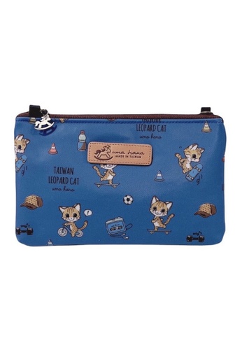 UMA HANA ZAKKA blue Uma hana Sling Bag Handphone Taiwan Leopard Cat Blue B836EAC4581BD1GS_1