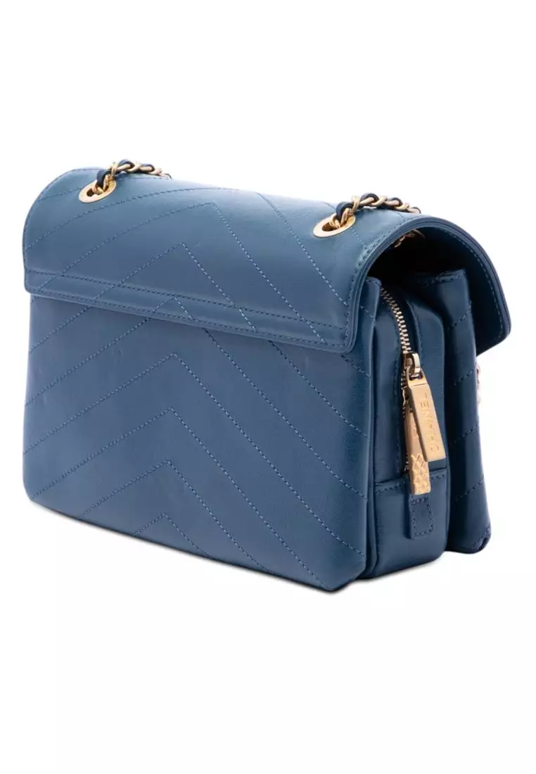 Pre-Loved Chanel Small Chevron Lambskin Stitched Envelope Flap