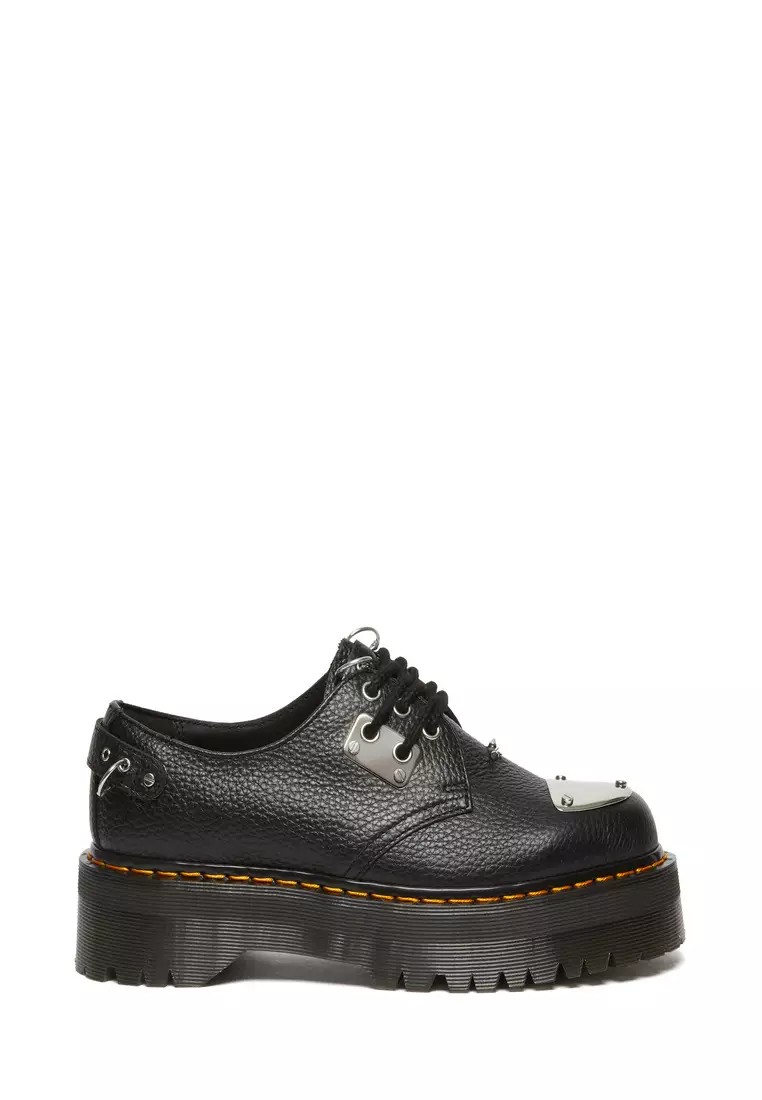 Discount on Dr. Martens  shoes - SKU: 1461 Piercing Milled Nappa Leather Platform Black Shoes Women