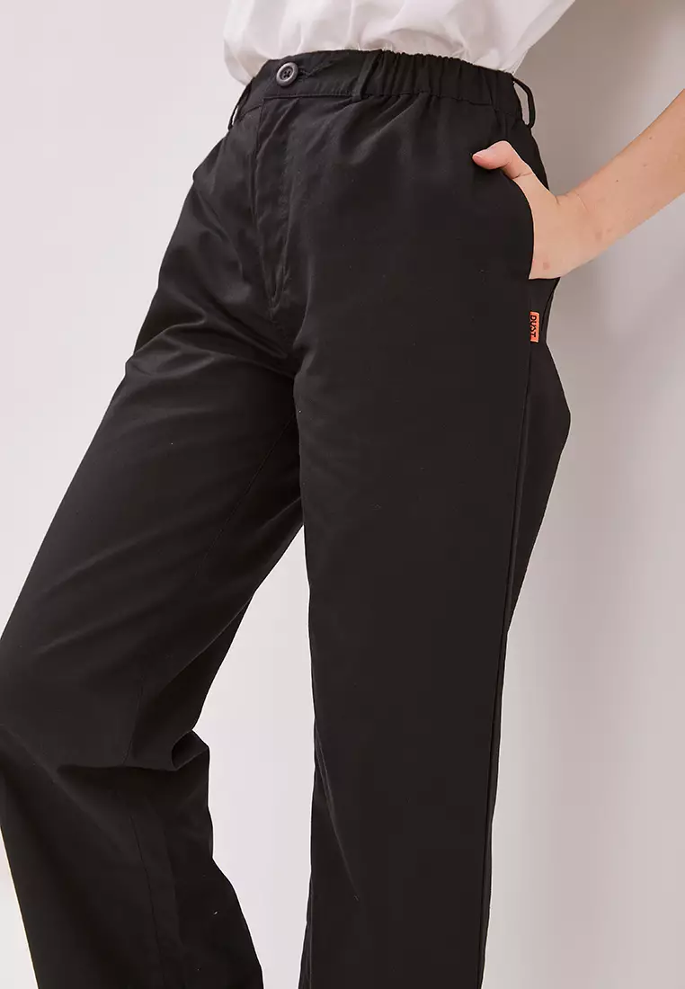 DUST Celana Straight Pants Aruni Hitam TENCEL™ Comfease (D.39135)