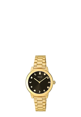 TOUS TOUS Nocturne Gold IP Steel Watch with Black Dial 3A41DACD6657C6GS_1