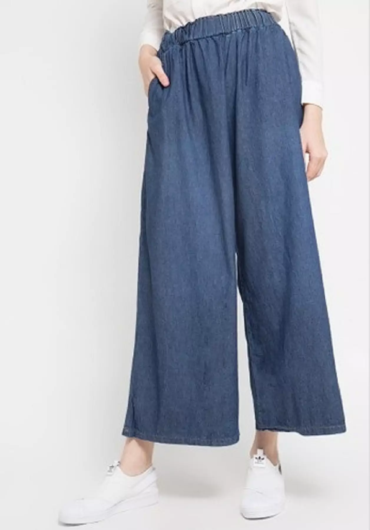 BUY 1 GET 1  FREE Denim Palazzo Kelly [Light Blue - Dark Blue]