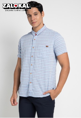 Jual Lois Jeans Stripes Shirt Original | ZALORA Indonesia