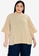 Ashley Collection beige Plus Size High Neck Flare Sleeve Top 2E8A1AAF307389GS_1