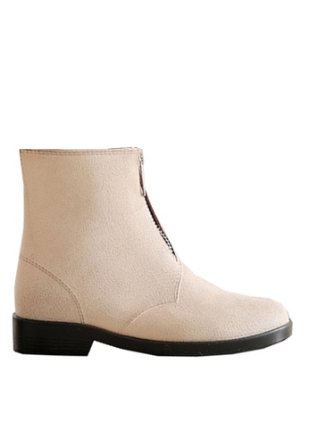Twenty Eight Shoes beige VANSA Zipper Mid Rain Boots VSW-R18789 2A900SHA4DE87AGS_1