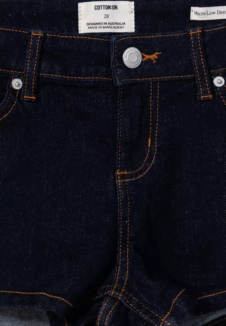 Micro Low Denim Shorts