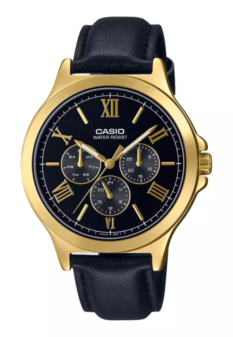 Casio men's classic analog black clearance watch